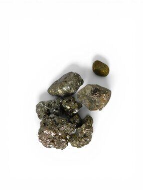 Natural Pyrite Crystal Cluster Lot Raw Gold Mineral Stones Wicca Altar